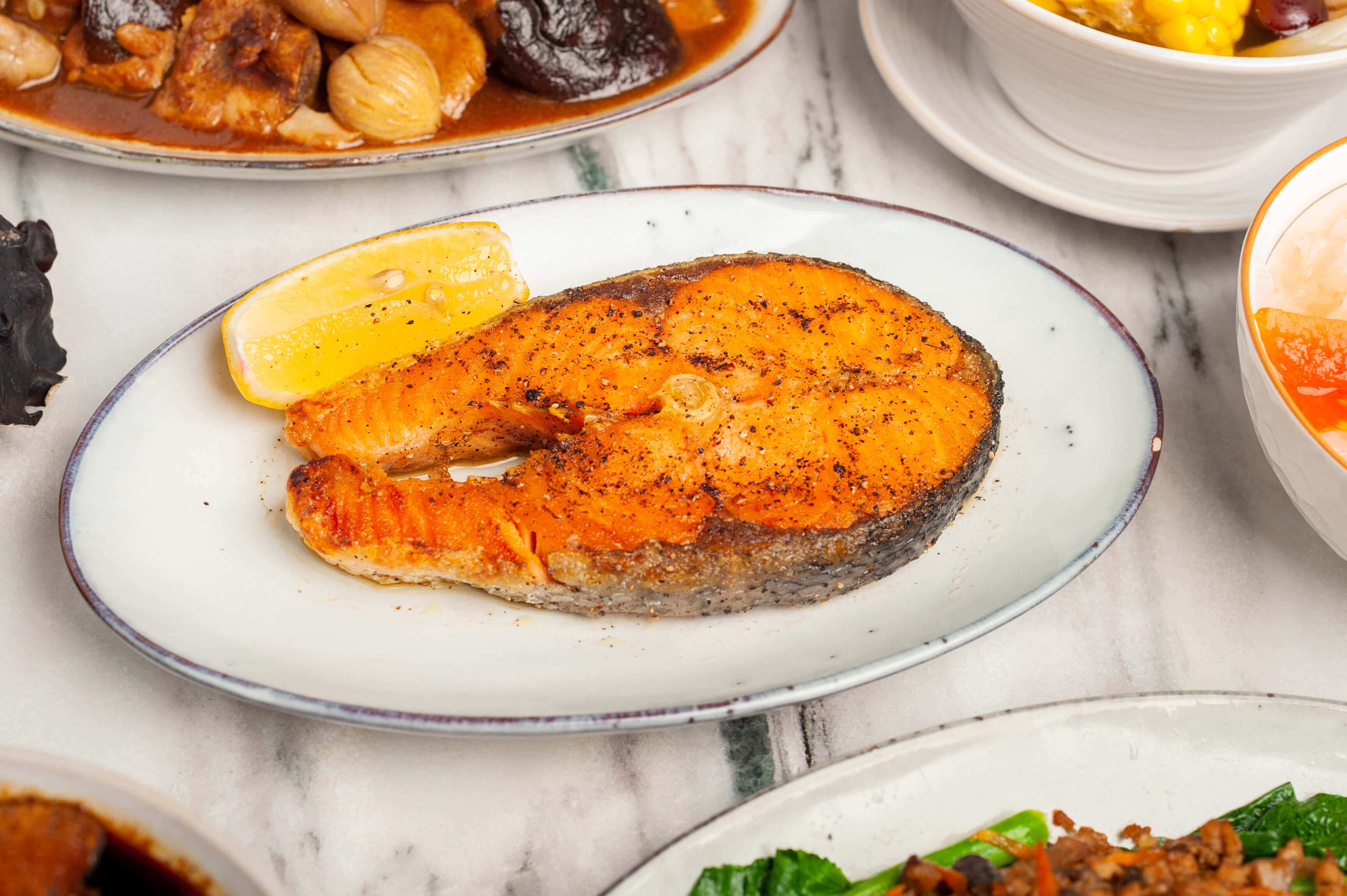 Pan-fried salmon