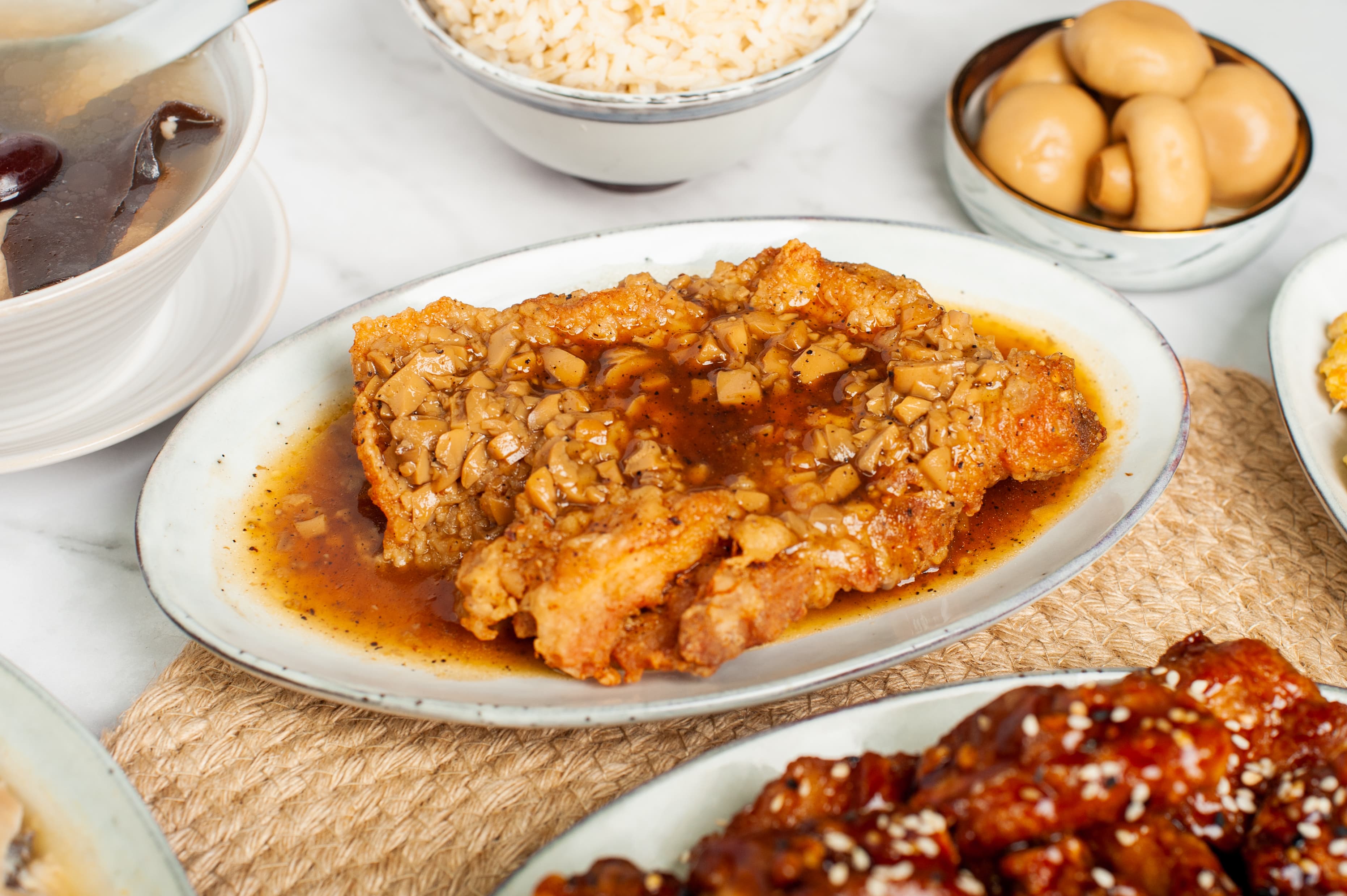Chicken chop with mushroom sauce