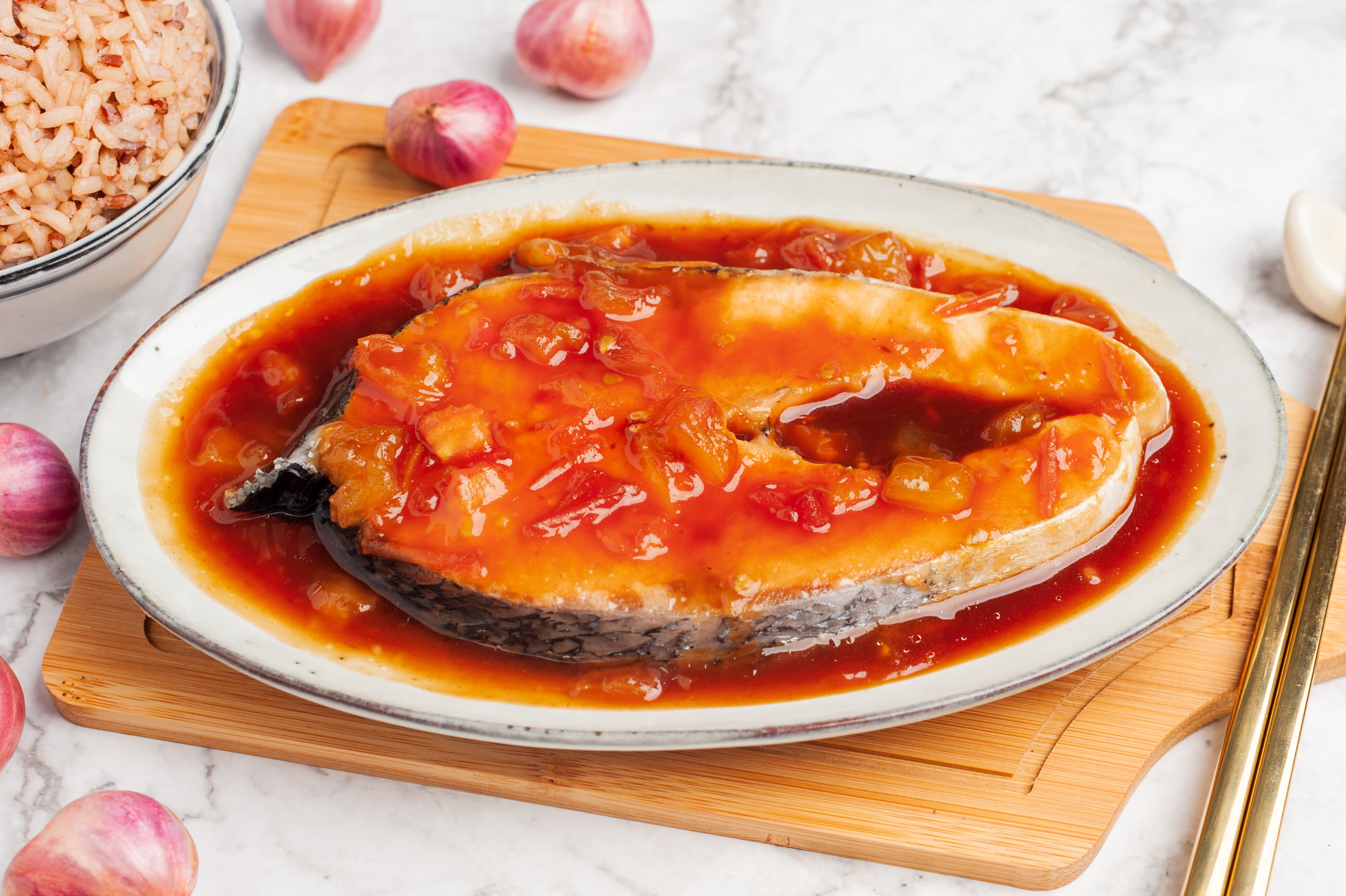 Salmon with special homemade sauce