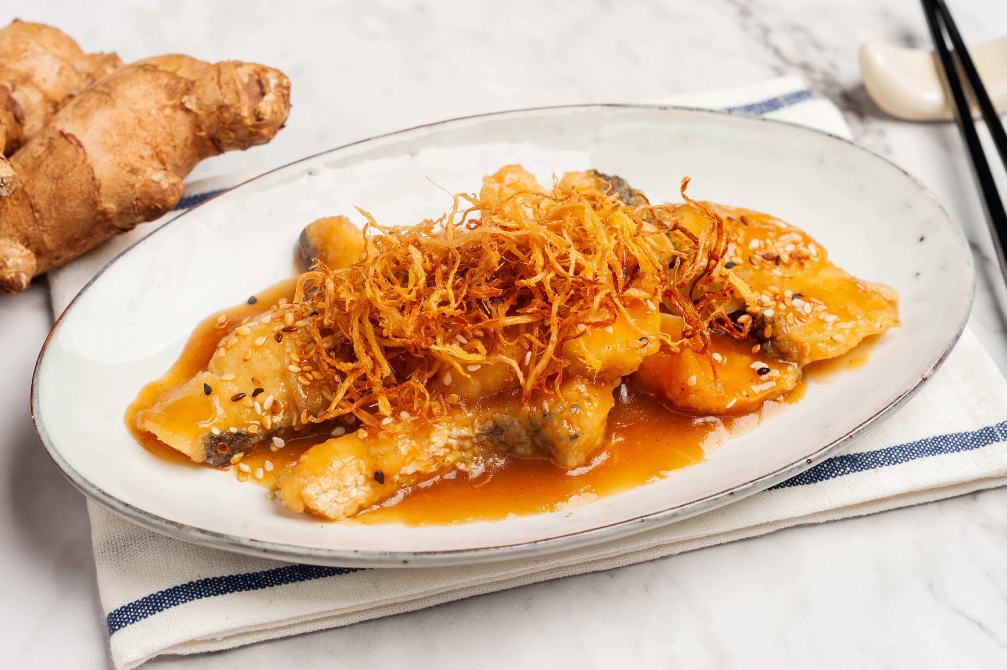 Stir Fry Fish with Ginger & Sesame