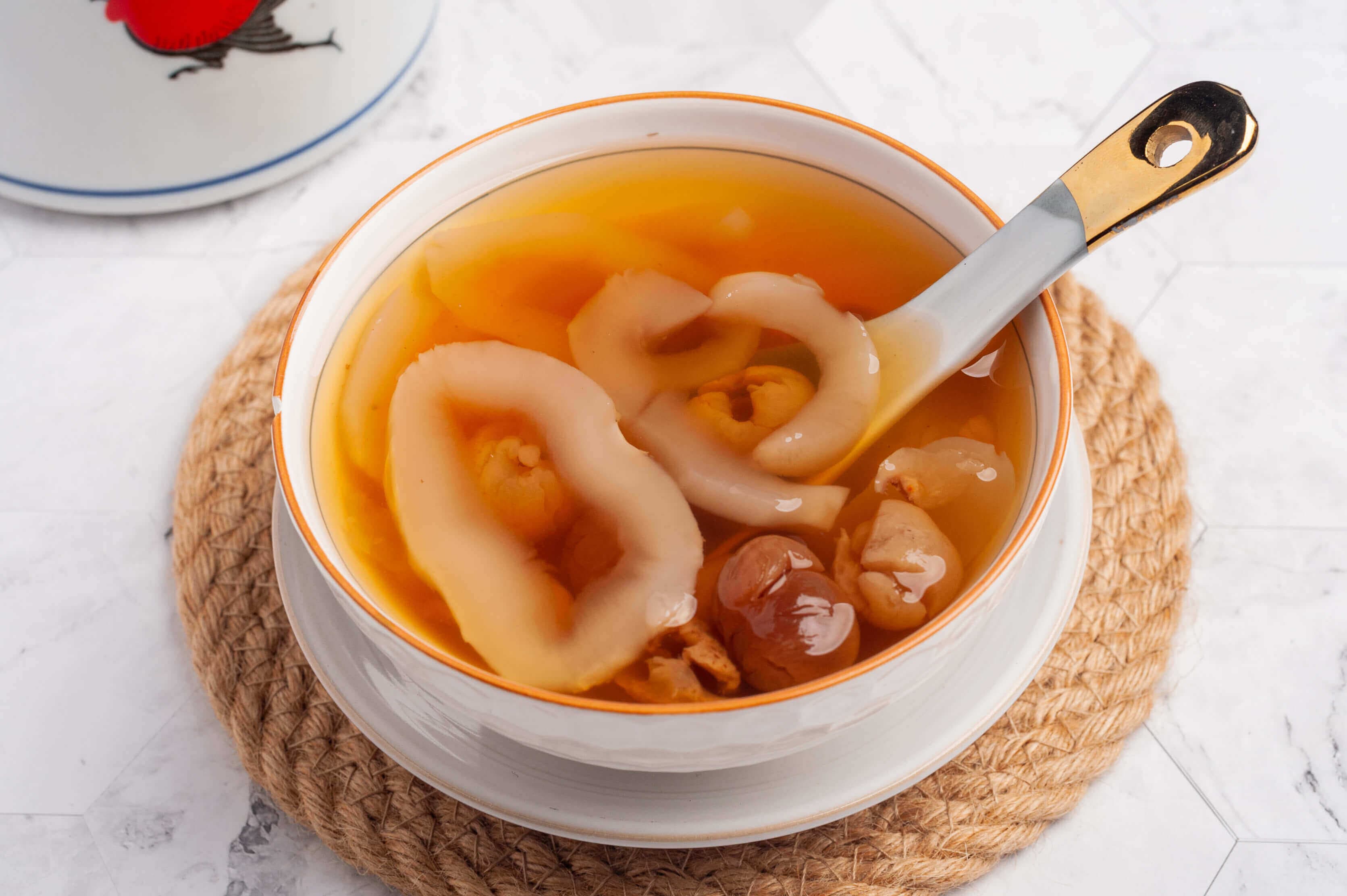 Sea Coconut and Longan Dessert