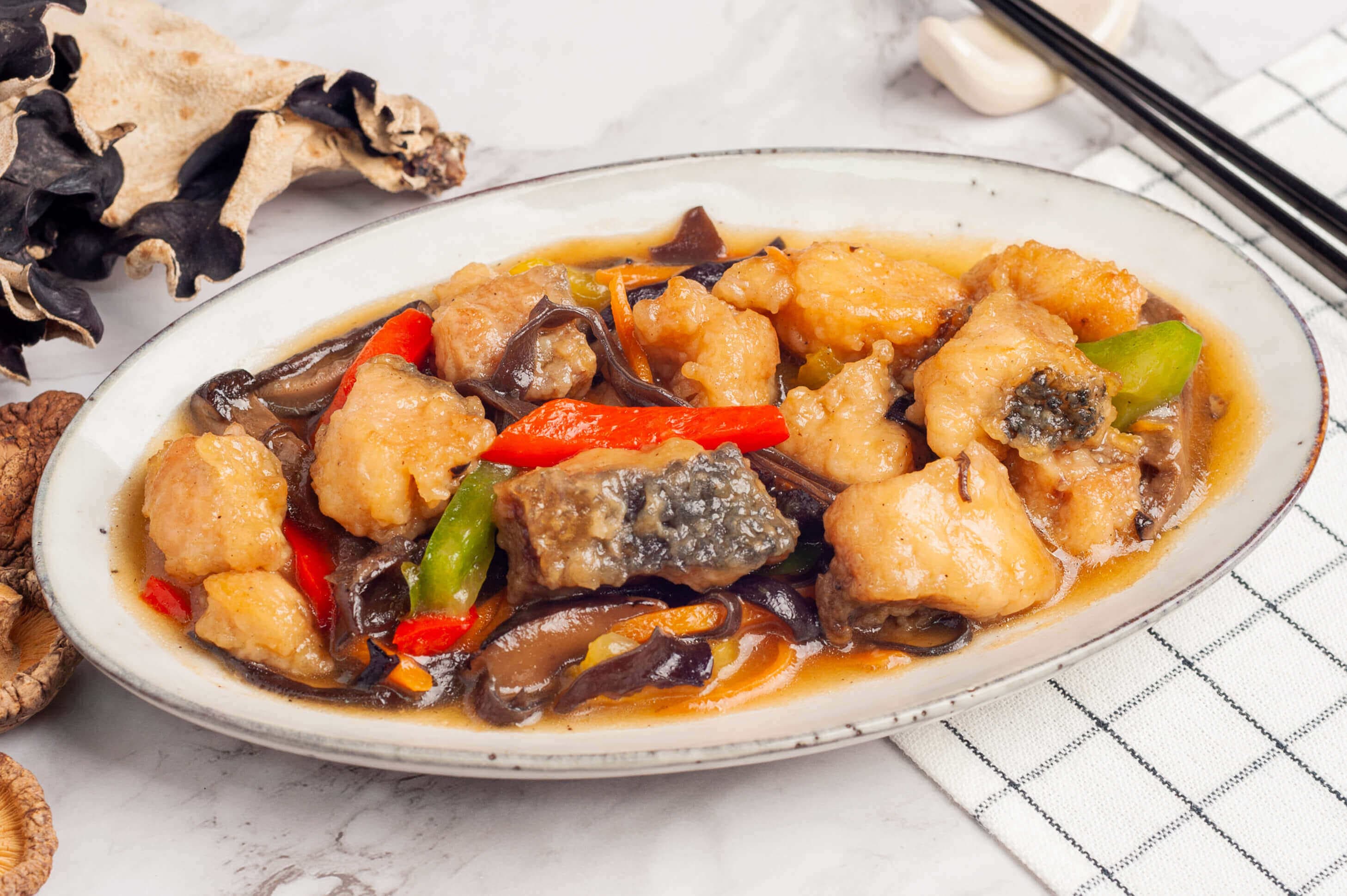 Capsicum, Black Fungus & Mushroom Fish Fillet