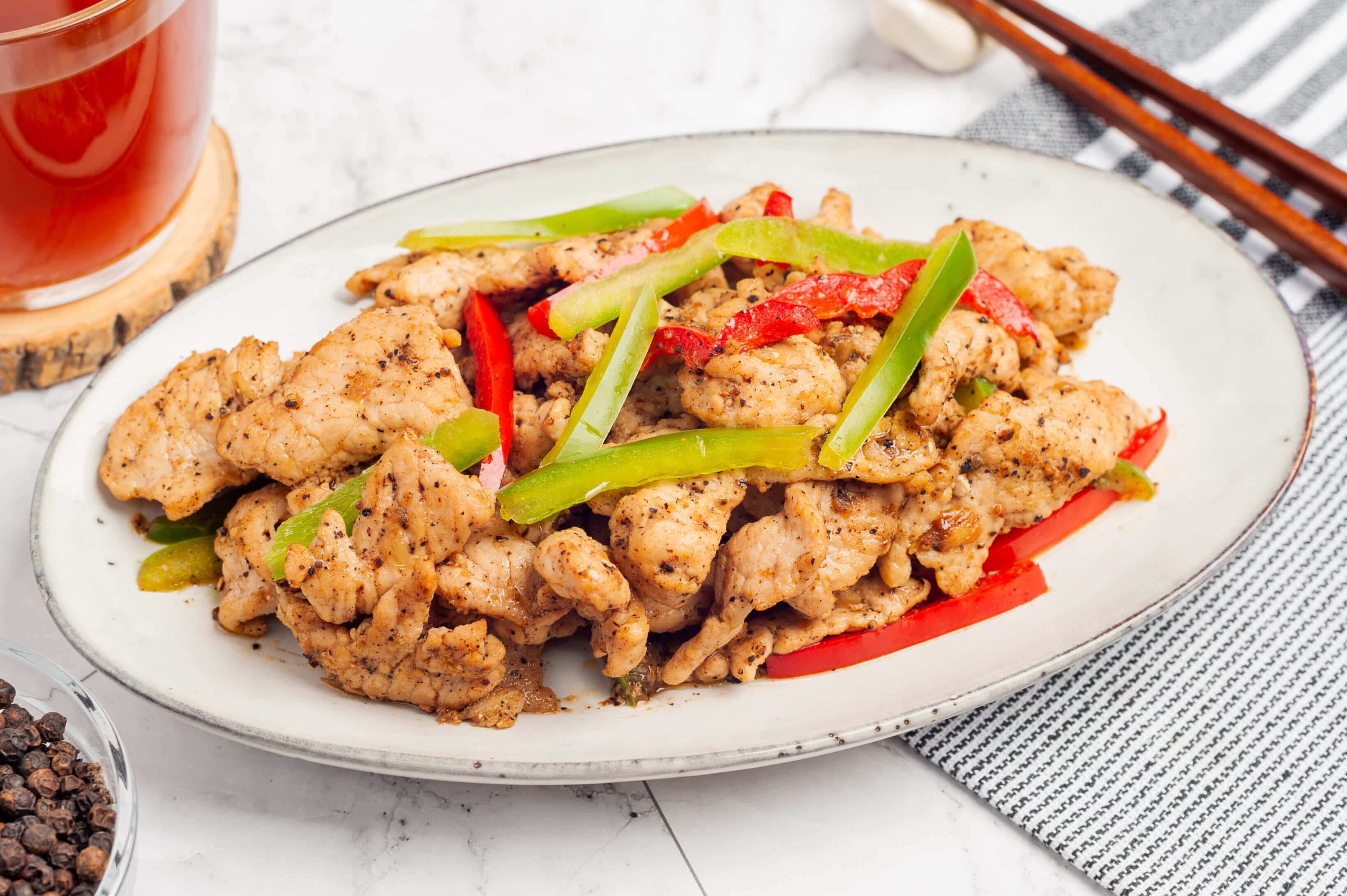 Black Pepper Pork with Capsicum