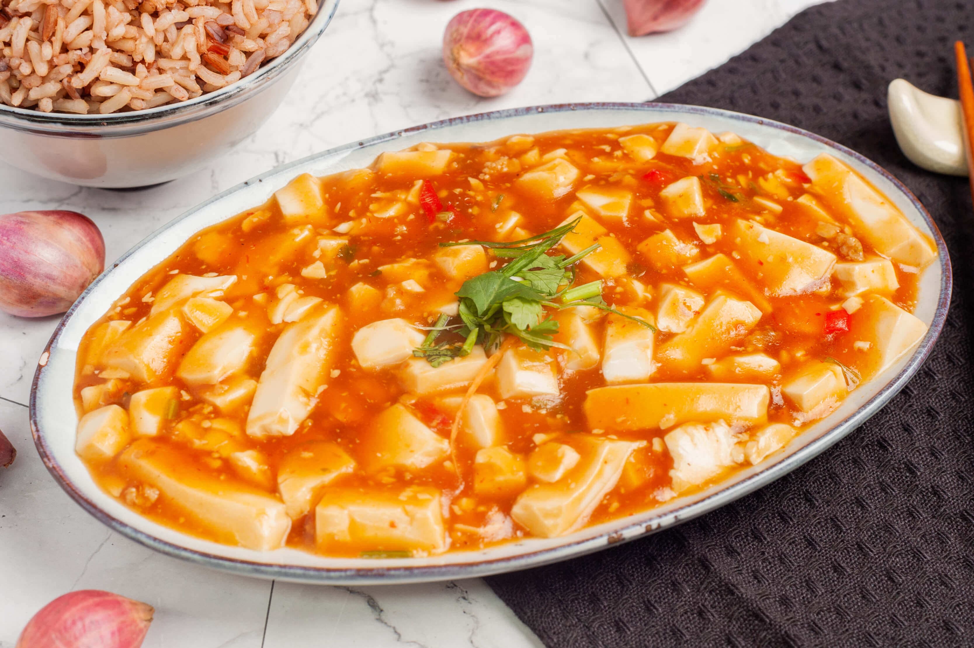 Vegetarian mapo tofu